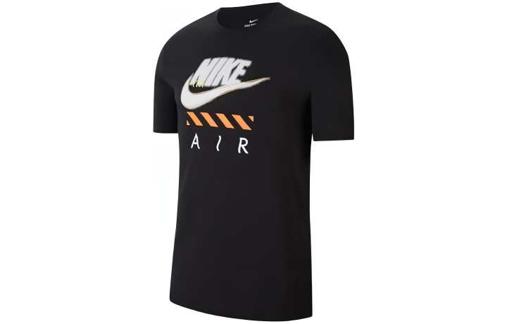 Nike Nike T Shirts Men's Black Crew Neck Moderate Straight Fit