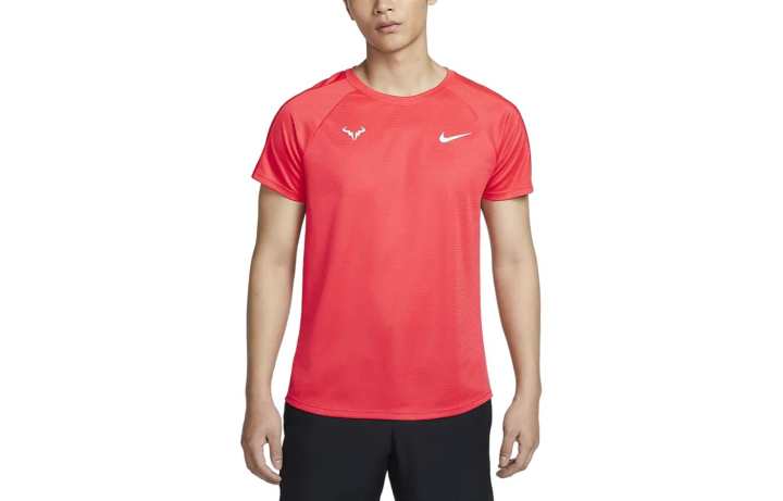 Nike Nike T Shirts Men's Red Crew Neck Moderate Straight Fit