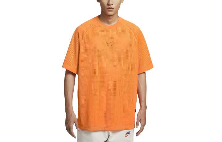Nike Nike T Shirts Men's Bright Orange Crew Neck Moderate Straight Fit