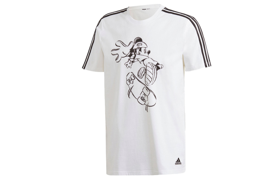 Adidas Adidas X Disney Collaboration T Shirts Men's White Crew Neck Moderate Straight Fit