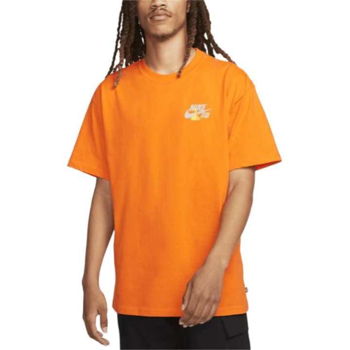 Nike Nike T Shirts Men's Orange Crew Neck Moderate Straight Fit