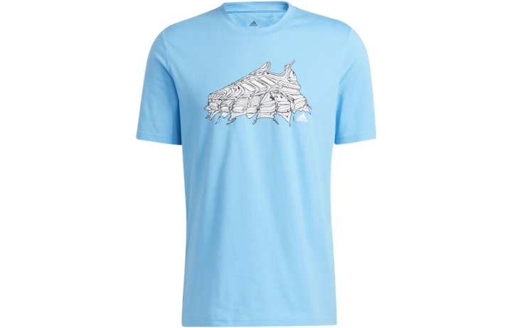 Adidas Adidas T Shirts Men's Blue Crew Neck Moderate Straight Fit