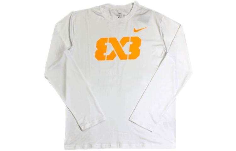 Nike Nike 3x4 T Shirts Unisex White Orange Crew Neck Moderate Straight Fit