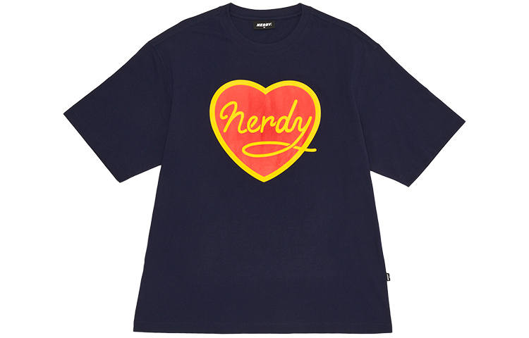 Nerdy T Shirts Unisex Navy Blue Crew Neck Moderate Straight Fit