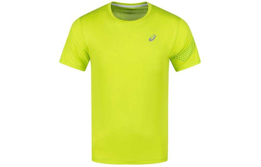 ASICS ASICS T Shirts Men's Green Crew Neck Moderate