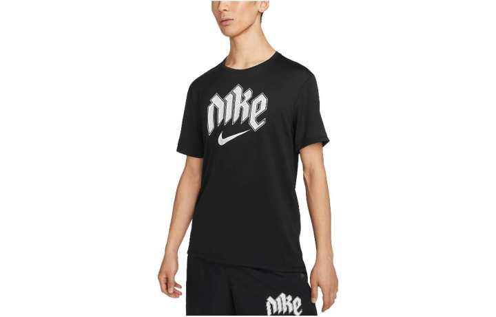Nike Nike T Shirts Men's Black Crew Neck Moderate Straight Fit