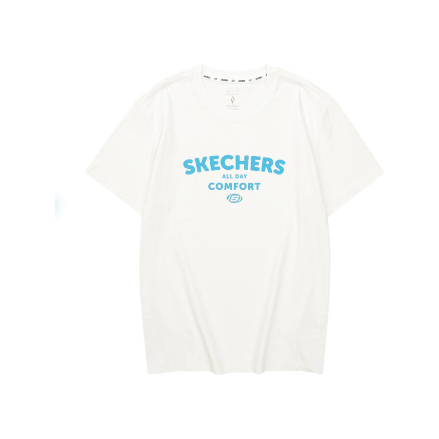 Skechers T Shirt Unisex Marshmallow White
