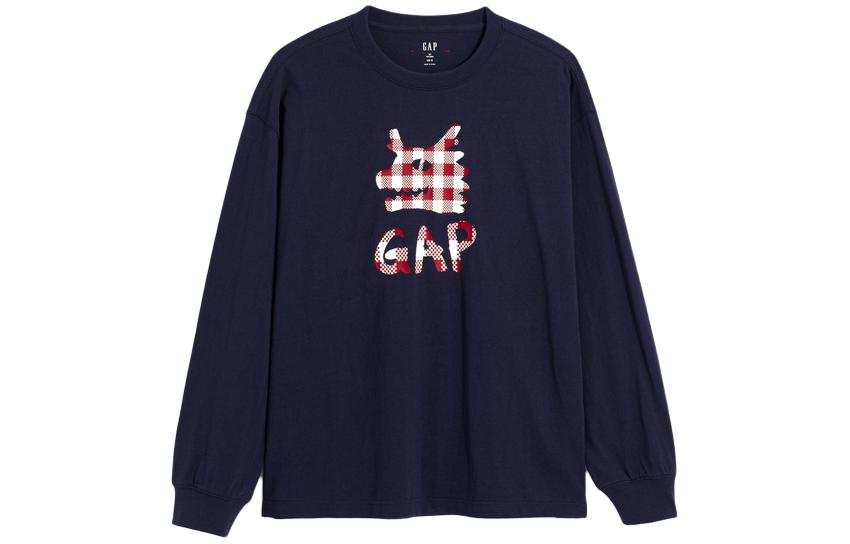 GAP X 8ON8 T Shirts Men's Marine Blue Crew Neck Moderate