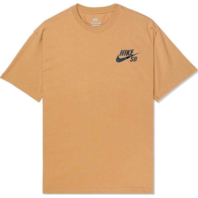 Nike Nike T Shirts Men's Earth Yellow Crew Neck Moderate Straight Fit