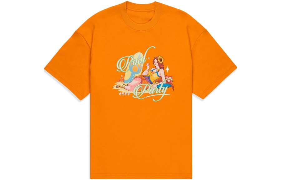 Li-Ning Li Ning T Shirt Unisex Fall Tangerine