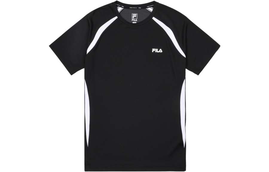 FILA T Shirts Men's Black Crew Neck Moderate Straight Fit