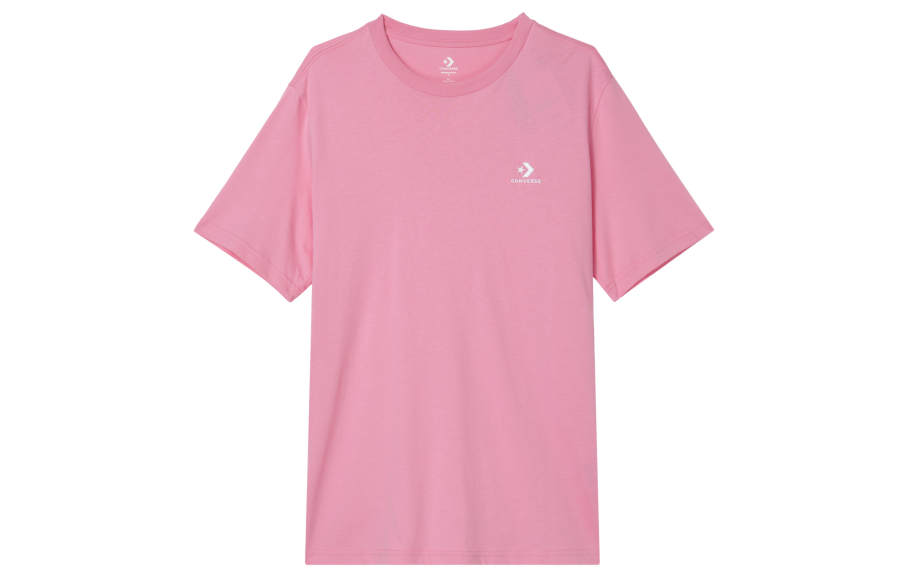 Converse T Shirts Unisex Pink Crew Neck Moderate Straight Fit