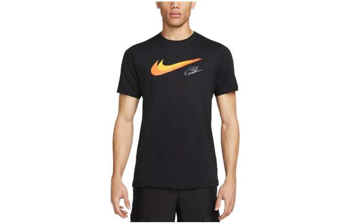 Nike Nike T Shirts Men's Black Crew Neck Moderate Straight Fit