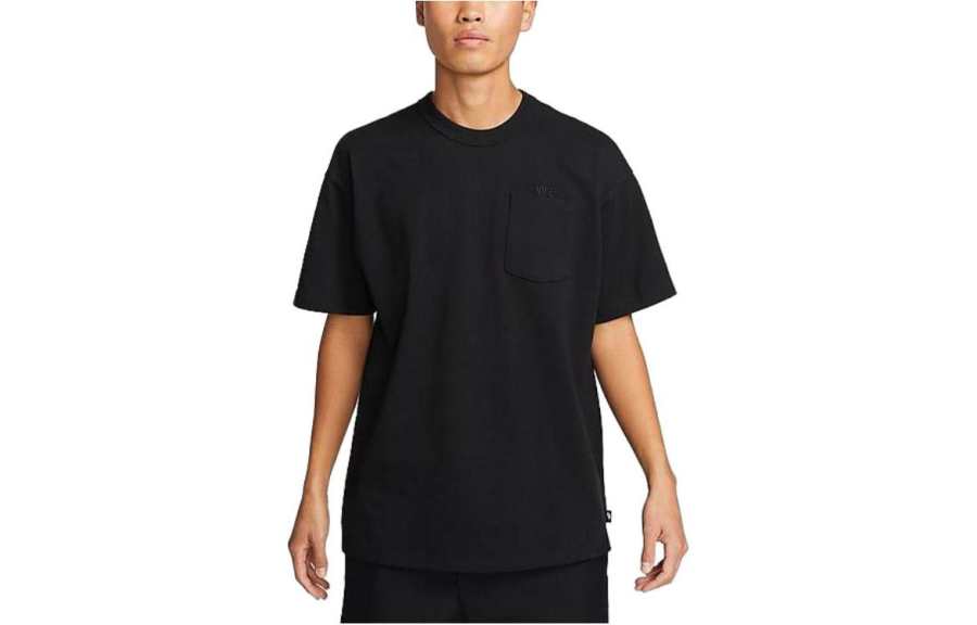 Nike Nike T Shirts Men's Black Crew Neck Moderate Straight Fit