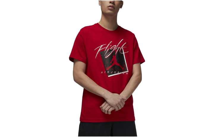 Jordan Jordan T Shirts Men's Red Crew Neck Moderate Straight Fit