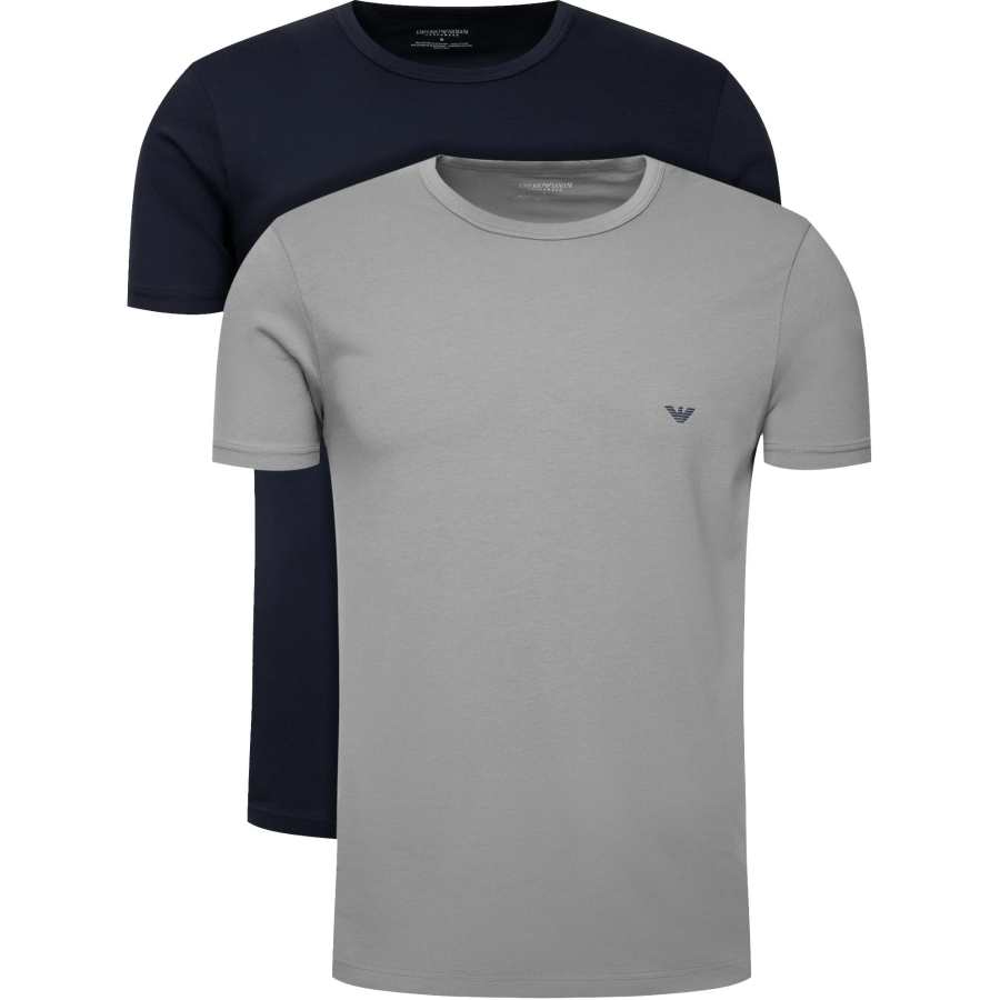 EMPORIO ARMANI T Shirt Men's 2 Pack Gray+Dark Blue