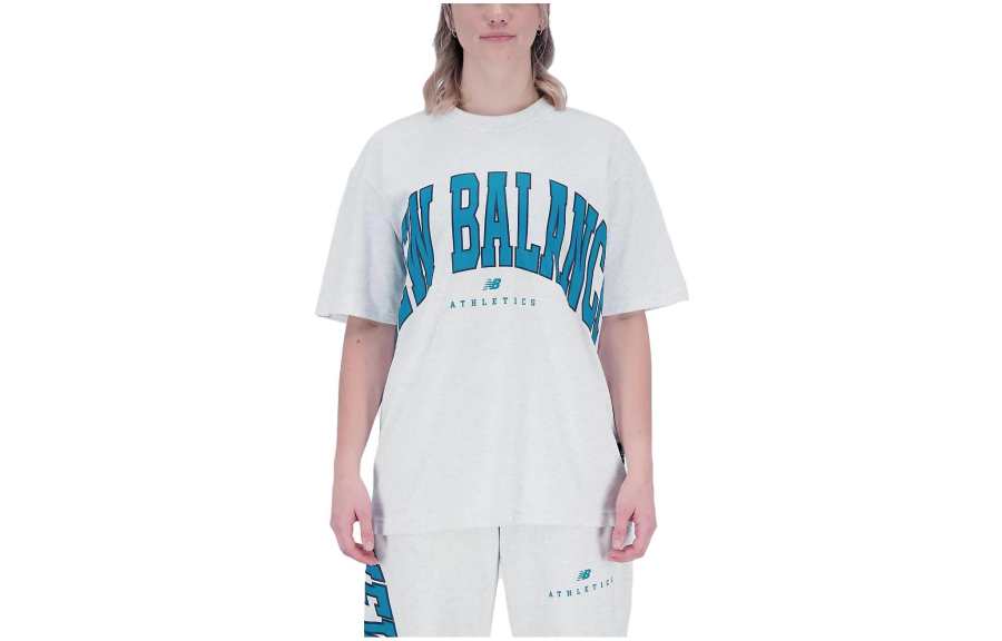 New Balance New Balance T Shirts Unisex White Crew Neck Moderate Straight Fit