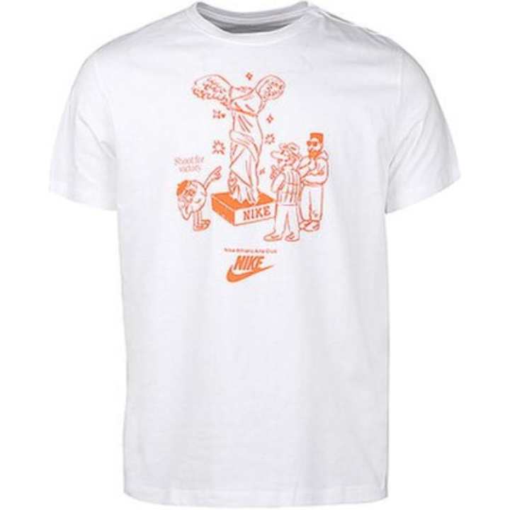 Nike Nike T Shirts Men's White Crew Neck Moderate Straight Fit