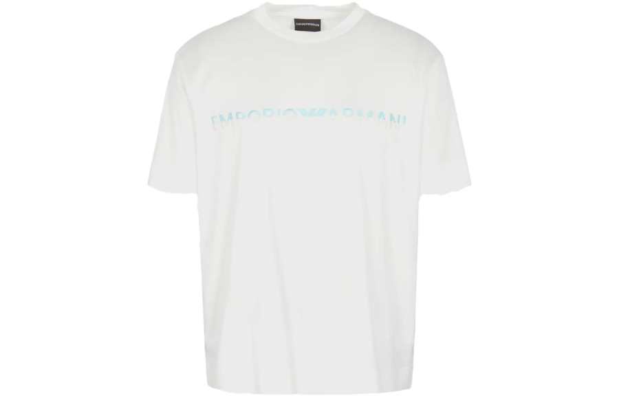 EMPORIO ARMANI 【Best of: PromotionsPrevious Season】logo-embroidered lyocell-cotton T-shirt