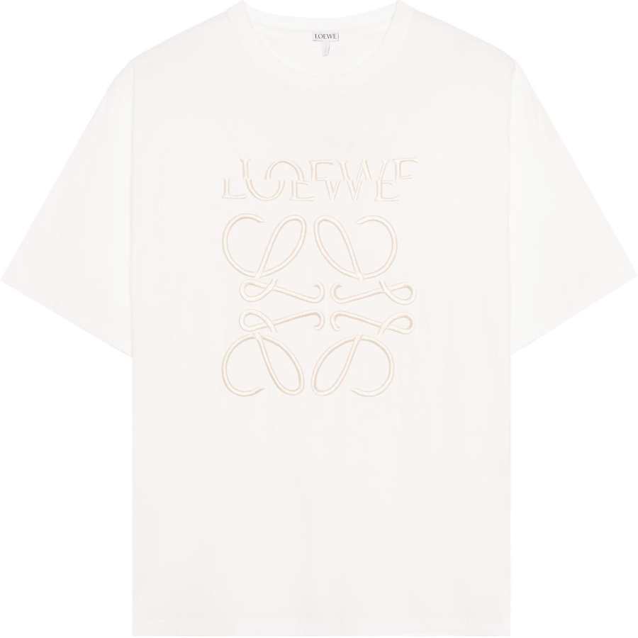 LOEWE T Shirts Men's Ecru Crew Neck Moderate