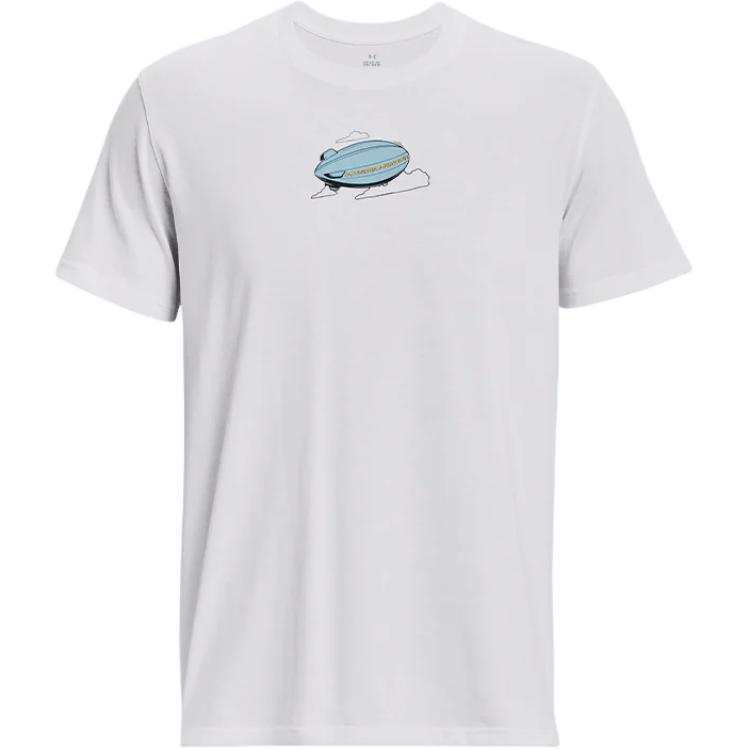 Under Armour T Shirts Men's White Crew Neck Moderate Straight Fit