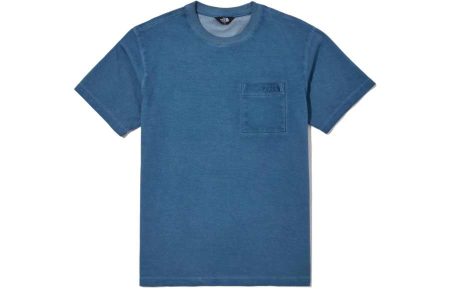 THE NORTH FACE T Shirts Men's Blue Crew Neck Moderate Straight Fit