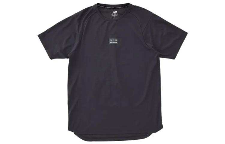 New Balance New Balance T Shirts Men's Gray Purple Crew Neck Moderate Straight Fit
