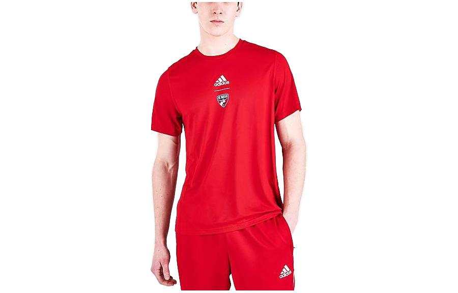 Adidas Adidas T Shirts Men's Red Crew Neck Moderate Straight Fit