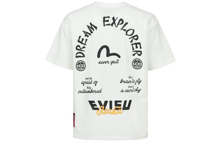 EVISU T Shirts Unisex White Crew Neck Moderate Straight Fit