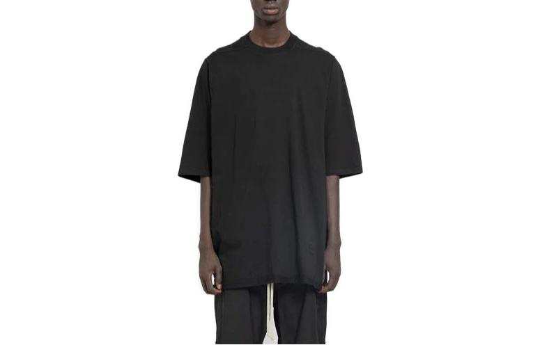 RICK OWENS T Shirts Men's Black Crew Neck Moderate Straight Fit