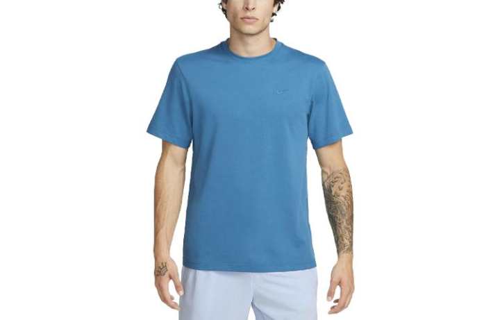 Nike Nike T Shirts Men's Blue Crew Neck Moderate Straight Fit