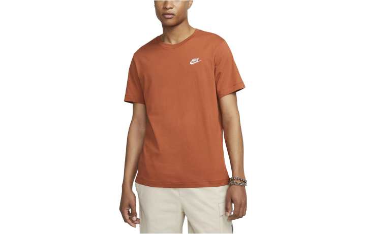 Nike Nike T Shirts Men's Orange Crew Neck Moderate Straight Fit
