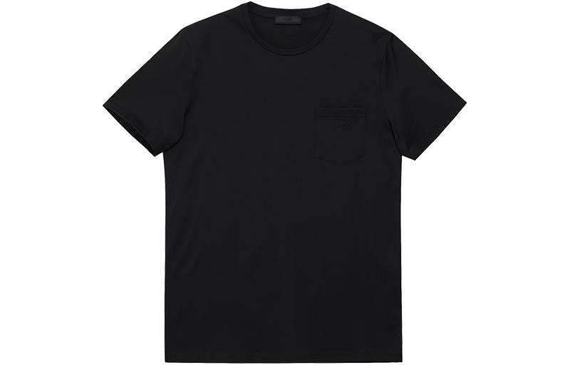 PRADA PRADA T Shirts Men's Black Crew Neck Moderate Straight Fit