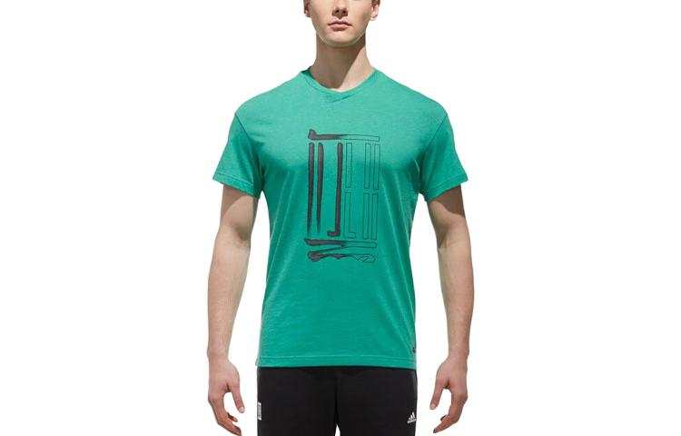 Adidas Adidas Wuji Series T Shirts Men's Green Crew Neck Moderate Straight Fit