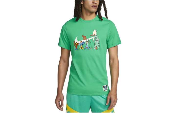 Nike Nike T Shirts Men's Emerald Green Crew Neck Moderate Straight Fit