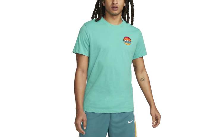 Nike Nike T Shirts Men's Green Crew Neck Moderate Straight Fit