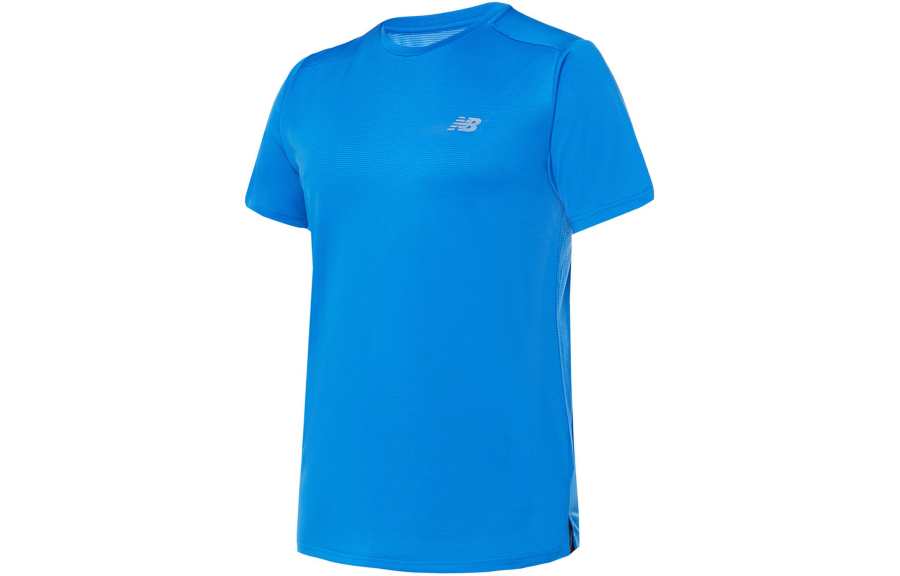 New Balance New Balance Sport Essentials T Shirts Men's Blue Crew Neck Moderate Straight Fit