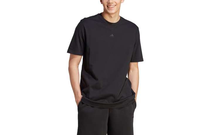 Adidas Adidas T Shirts Men's Black Crew Neck Moderate Straight Fit