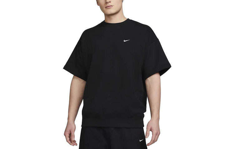 Nike Nike Solo Swoosh Short-Sleeve French Terry Top Black/White