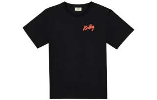 BALLY T Shirts Men's Black Crew Neck Moderate Straight Fit