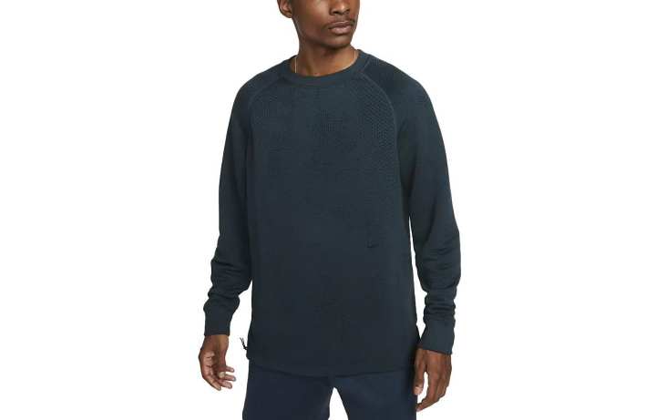 Nike Nike THERMA FIT ADV T Shirts Men's Marine Blue Crew Neck Thickened Straight Fit