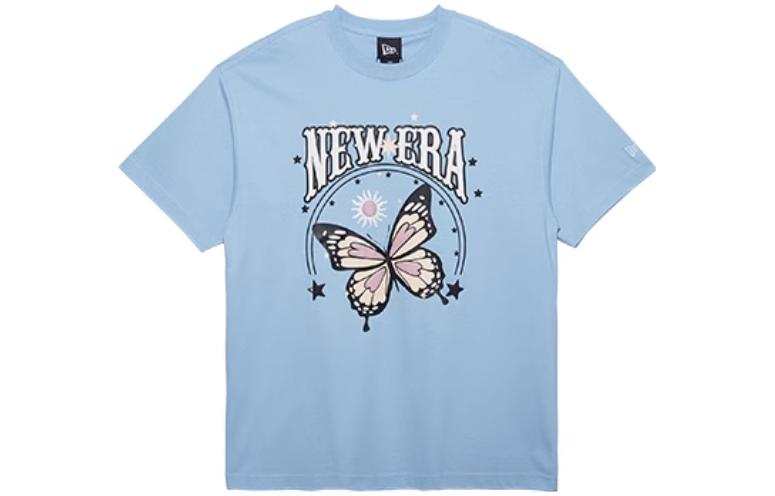 New Era T Shirts Unisex Blue Crew Neck Moderate Straight Fit