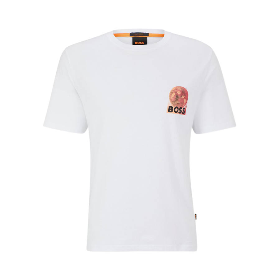 HUGO BOSS T Shirts Men's White Crew Neck Moderate Straight Fit