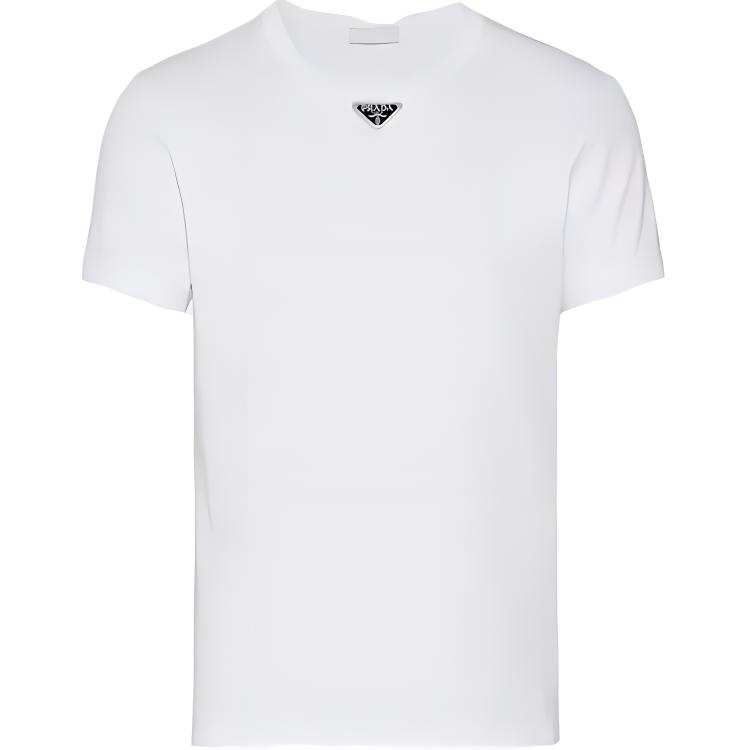 PRADA PRADA Logo Plaque Crewneck T Shirt