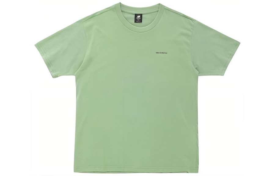 New Balance New Balance T Shirts Men's Green Crew Neck Moderate Straight Fit