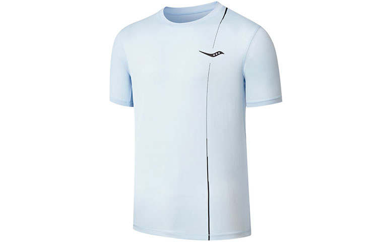 Saucony T Shirts Men's Light Blue Crew Neck Moderate Straight Fit