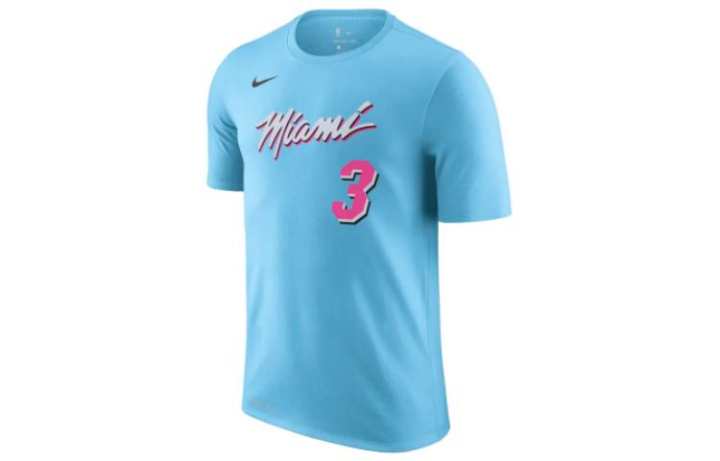 Nike Nike T Shirts Men's Storm Blue Crew Neck Moderate Straight Fit