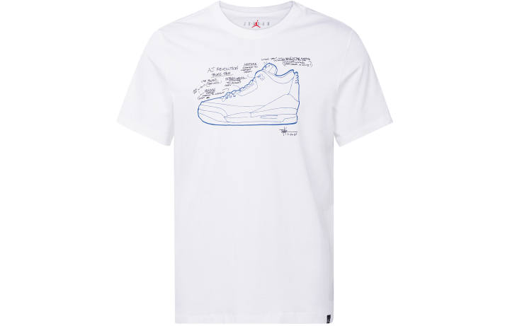 Jordan Jordan T Shirts Men's White Crew Neck Moderate Straight Fit