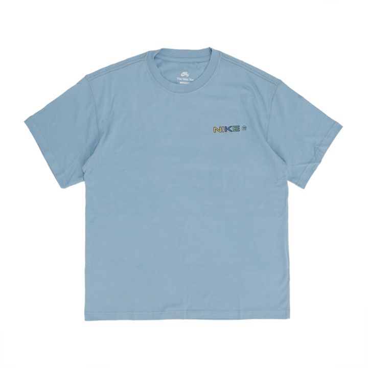 Nike Nike T Shirts Men's Sky Blue Crew Neck Moderate Straight Fit