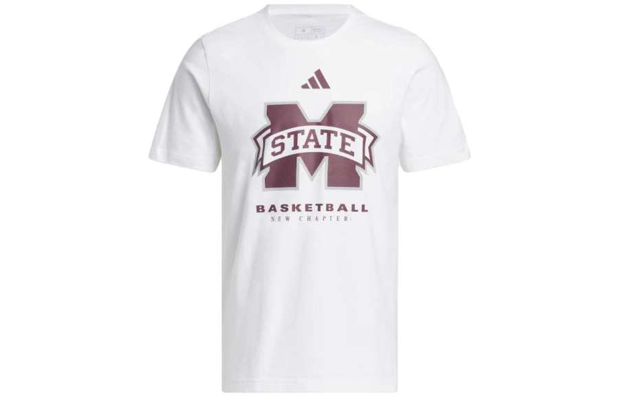 Adidas Adidas T Shirts Men's White Crew Neck Moderate Straight Fit
